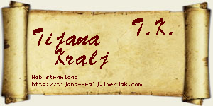Tijana Kralj vizit kartica
